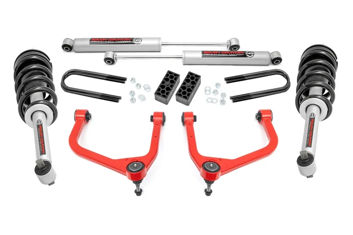 Rough Country 110431RED 3.5 Inch Lift Kit | N3 Struts | Chevy Silverado 1500 2WD/4WD (2025)