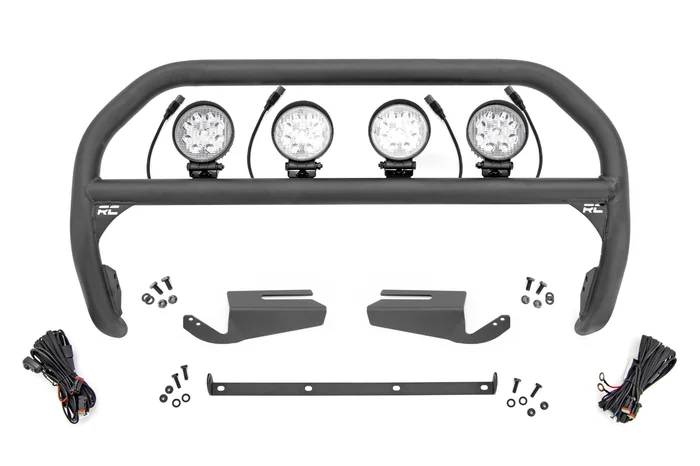 Rough Country 51104 Nudge Bar | 4 Inch Round Led (x4) | OE Modular Steel | Ford Bronco 4WD (21-25)
