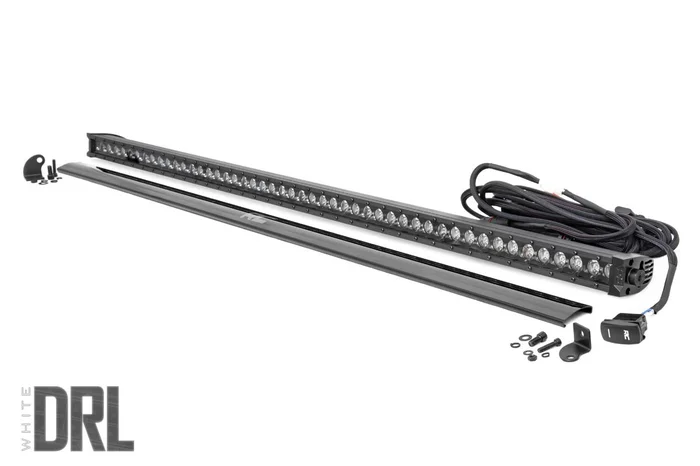 Rough Country 70750BLDRL 50 Inch Black Series LED Light Bar | Single Row | Cool White DRL