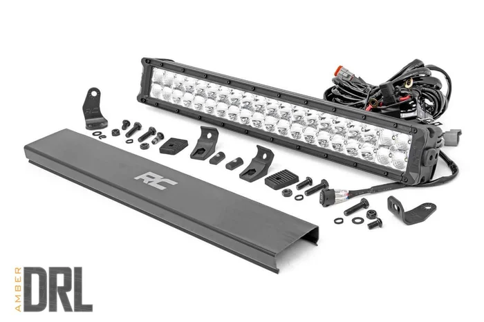 Rough Country 70920DA 20 Inch Chrome Series LED Light Bar | Dual Row | Amber DRL