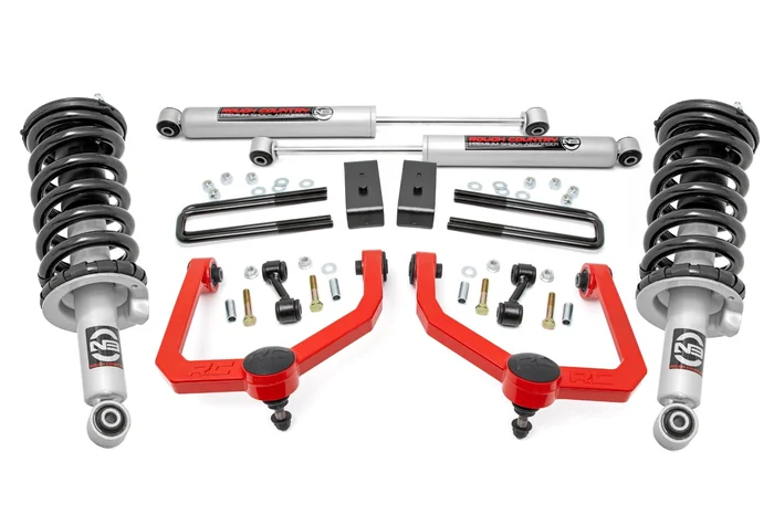 Rough Country 83432RED 3 Inch Lift Kit | N3 Struts & Shocks | Nissan Titan 2WD/4WD (2004-2024)