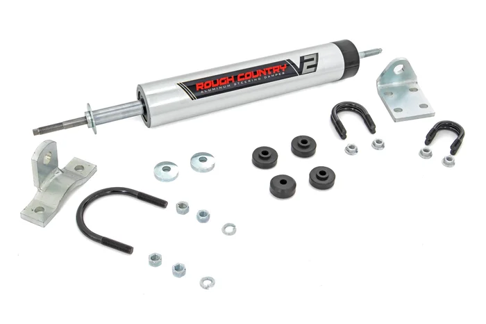 Rough Country 8734570 V2 Steering Stabilizer | Multiple Makes & Models (Dodge/Jeep)