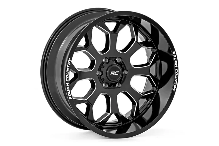 Rough Country 96221012 Rough Country 96 Series Wheel | One-Piece | Gloss Black | 22×10 | 6×5.5 | -19mm