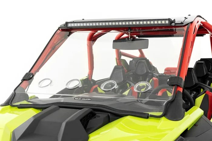 Rough Country 98202210 Vented Full Windshield | Scratch Resistant | Polaris RZR Turbo R