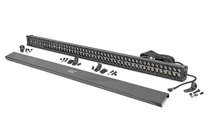 Rough Country Black Series LED Light Bar, 50 in., Dual Row, w/ White DRL – 70950BD
