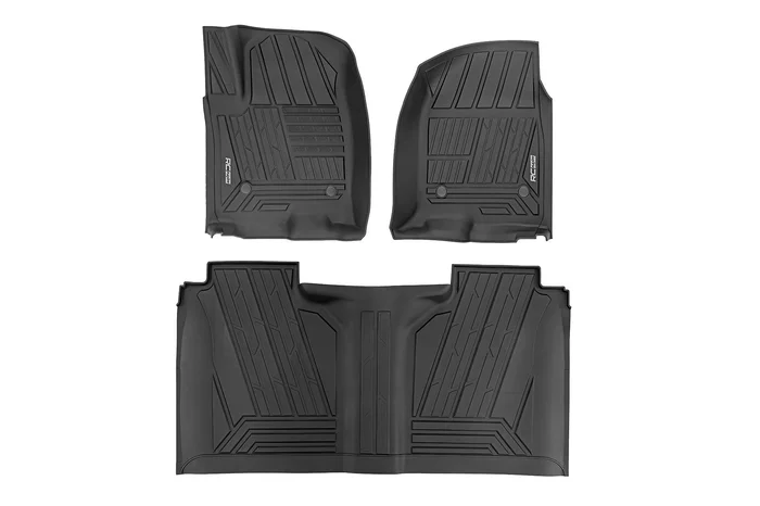 Rough Country FF-21612 Flex-Fit Floor Mats | FR & RR | FR Bucket | Crew | Chevy/GMC 1500/2500HD/3500HD (19-25 & Classic)
