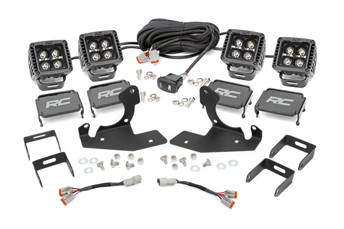 Rough Country LED Fog Light Kit, Black Series, w/ White DRL for Chevy Silverado 1500 07-13 – 70762DRL