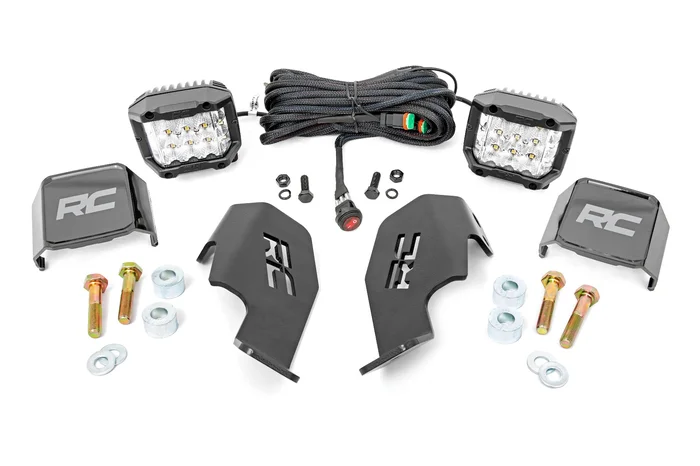 Rough Country LED Light Cage Mount, 2 in., Pair, Wide for Honda Talon 19-21 – 92035