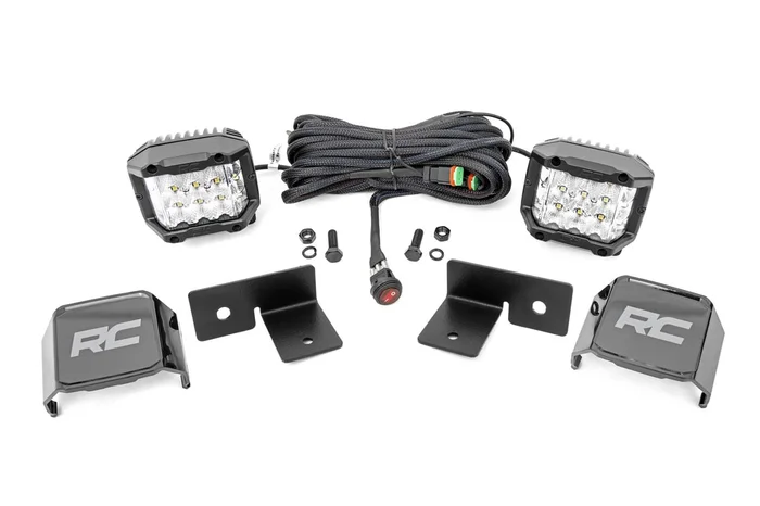 Rough Country LED Light Under Bed Mount, 2 in., Pair, Wide for Polaris General 18-22 – 93032