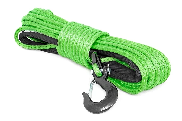 Rough Country RS113 Synthetic Rope | 3/8 Inch | 85 Ft | Lime Green
