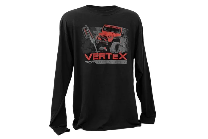 Rough Country T-Shirt | Long Sleeve | Vertex | Black | SM