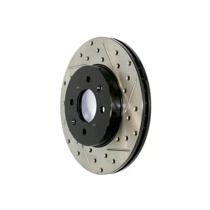 StopTech 15-19 Subaru WRX (Excl. Eyesight Technology) Rear Left Sport Drilled & Slotted Rotor – 127.47032L