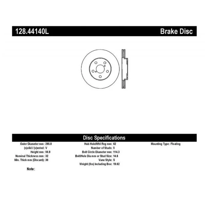 StopTech Drilled Sport Brake Rotor – 128.44140L