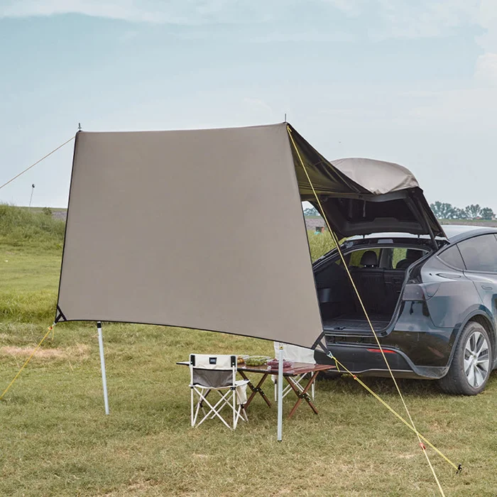 Tesla Model Y Tailgate Camping Canopy Tent – UV-Proof Sunshade Awning Custom Fit for Outdoor Travel