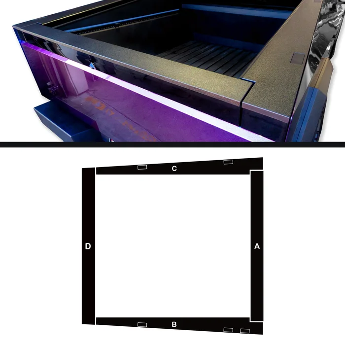 TOProtect DIY Vinyl Overlay Kit for Tesla Cybertruck Cargo Bed Surround