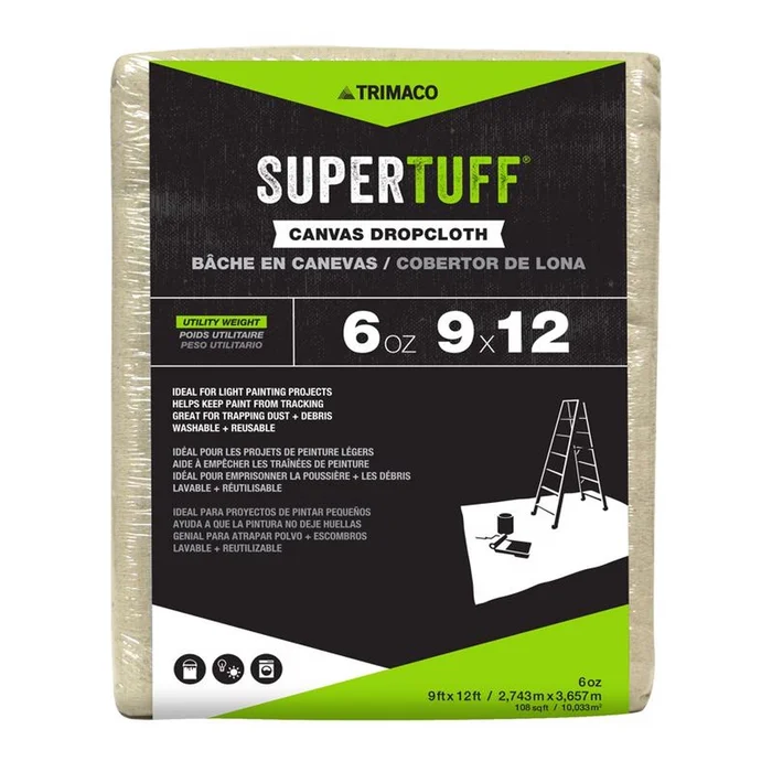Trimaco – 56701 – SuperTuff 9 ft. W x 12 ft. L Canvas Drop Cloth – 1/Pack