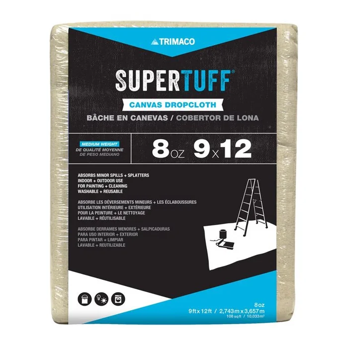 Trimaco – 58901 – SuperTuff 9 ft. W X 12 ft. L 8 oz Canvas Drop Cloth 1 pk