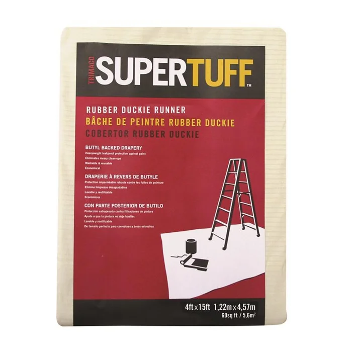 Trimaco – 80208 – SuperTuff 4 ft. W X 15 ft. L X 0.06 mil Butyl Coated Drop Cloth 1 pk