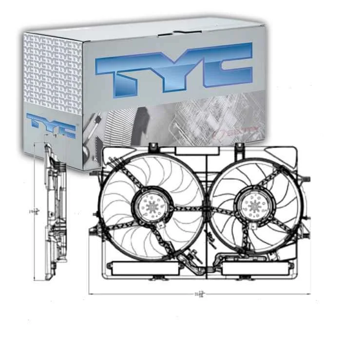 TYC Dual Radiator & Condenser Fan Assembly for 2012-2016 Audi A6 2.0L L4