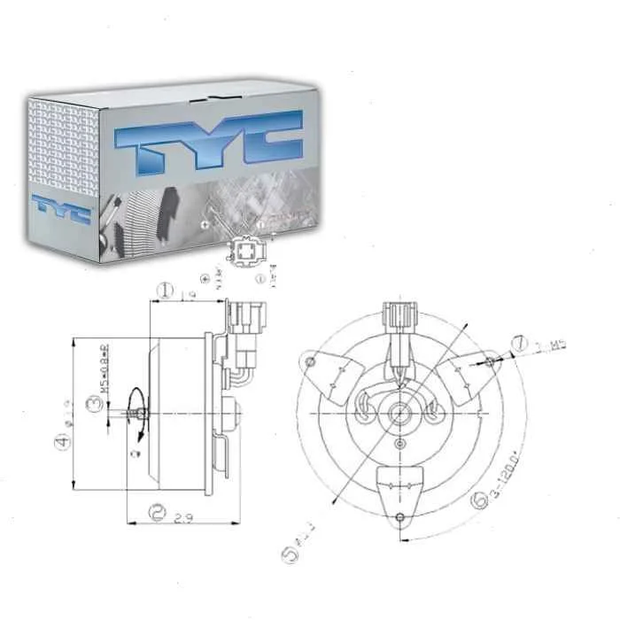 TYC Left Engine Cooling Fan Motor for 2002-2006 Nissan Altima 2.5L L4