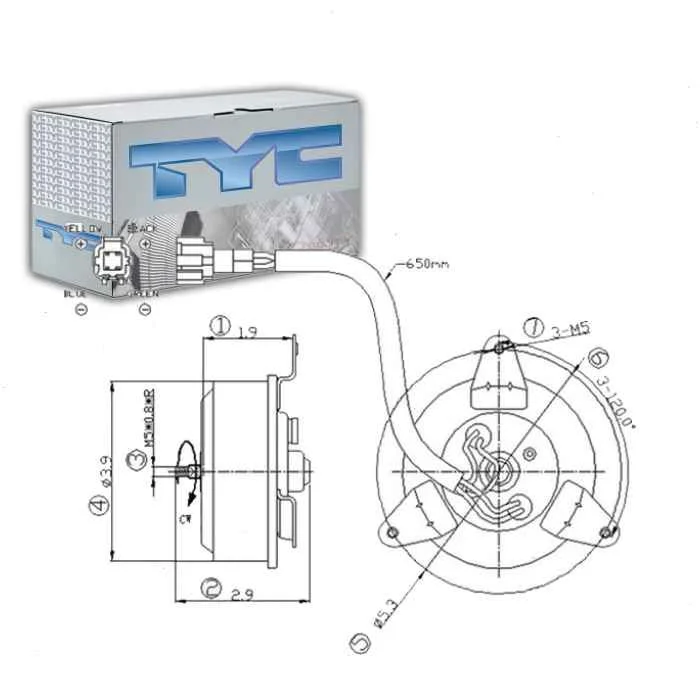 TYC Right Engine Cooling Fan Motor for 2003-2007 Infiniti G35