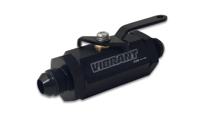 Vibrant -12AN to -12AN Male Shut Off Valve – Black