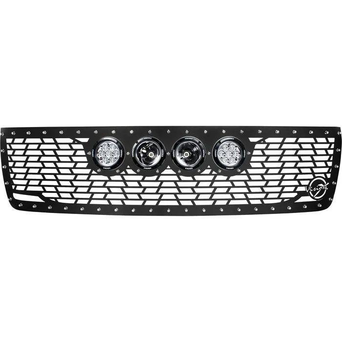 Vision X Lighting 11-14 Chevy Silverado 2500/3500 Cannon CG2 Style Grille With 4 CG2 4.5″ (2 Optic CG2-CP) – 5162114