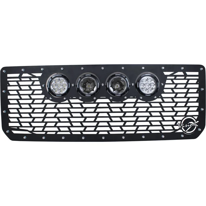 Vision X Lighting 15+ GMC Sierra 2500/3500 Cannon CG2 Style Grille With 4 CG2 4.5″ (2 Optic CG2-Cp710) – 5262154