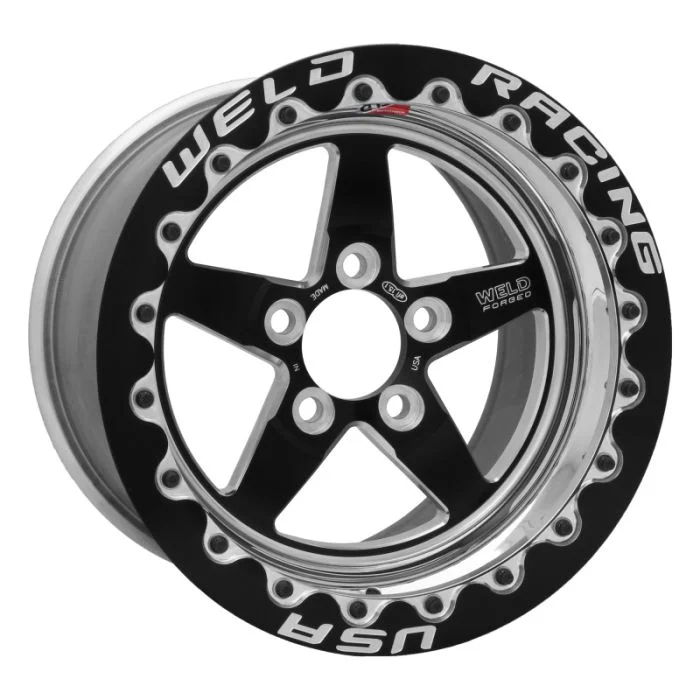 Weld S71 15×10.33 / 5x120mm BP / 7.5in. BS Black Wheel (Medium Pad) – Black Single Beadlock MT – 71MB510N75F