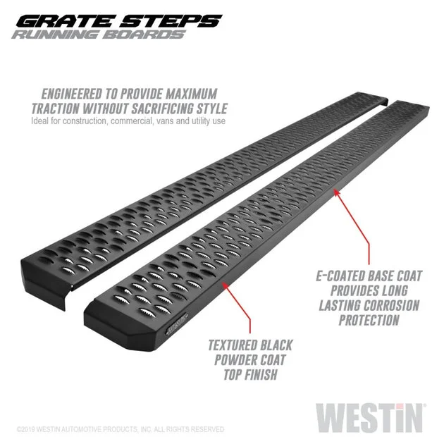 Westin Grate Steps Running Boards 86 in – Textured Black