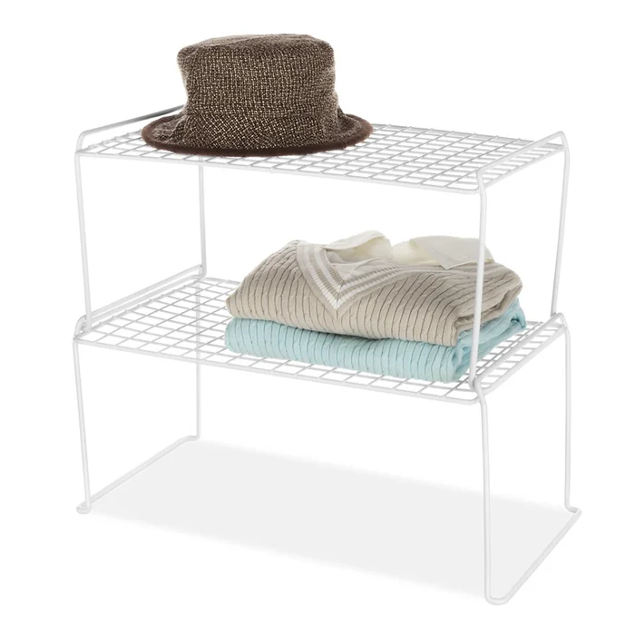 Whitmor – 6023-3121 – 9 in. H X 20 in. W X 12 in. L White Stackable Shelf