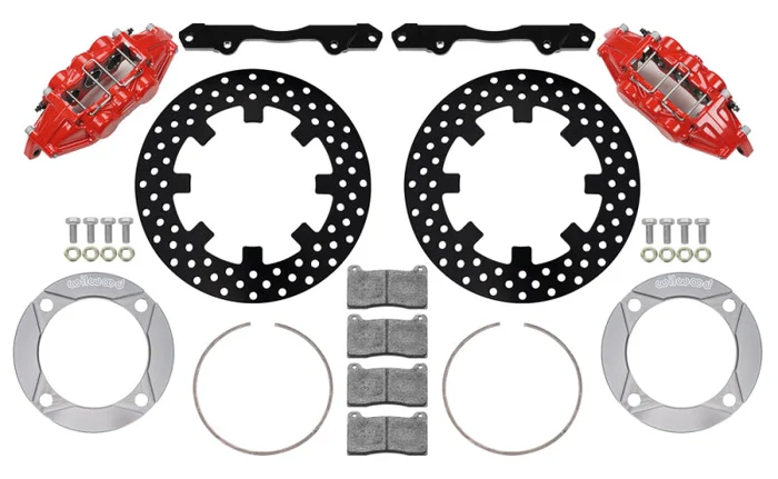 Wilwood 2014+ Polaris RZR XP 1000 Front Kit 11.25in Drilled – Red
