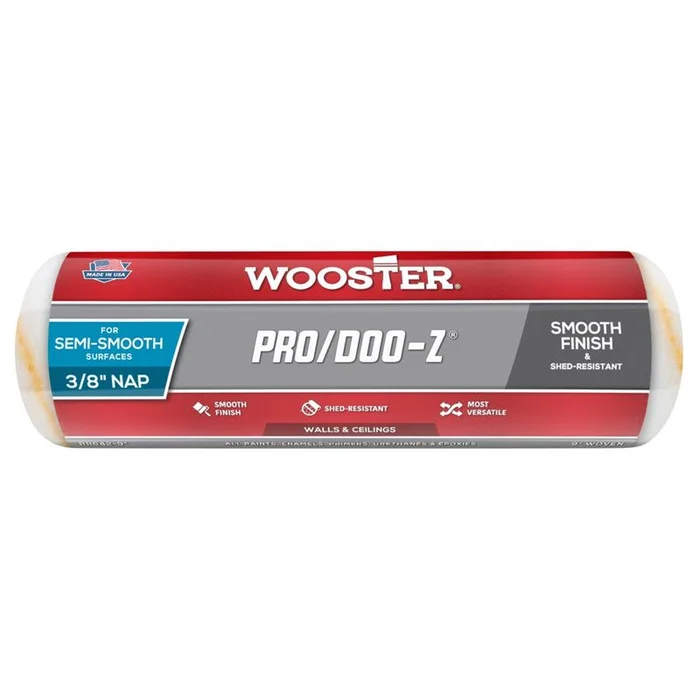 Wooster – RR6429 – Pro/Doo-Z Woven Fabric 9 in. W X 3/8 in. Paint Roller Cover 1 pk