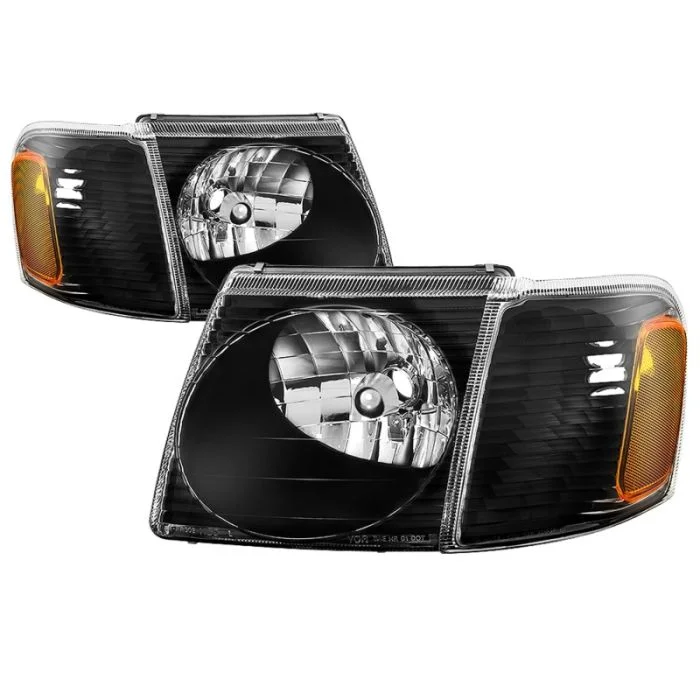 xTune 01-03 Ford Explorer Sport 4pc OEM Style Headlights w/Corner – Black (HD-JH-FEXP01-ST-BK) – 9042614