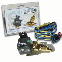 Zirgo Radiator Temperature Control Sensor Kit w/ Harness 180 Degree ON – 3/8” NPT 12V